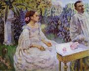 Victor Borisov-Musatov Self-portrait with the sister oil